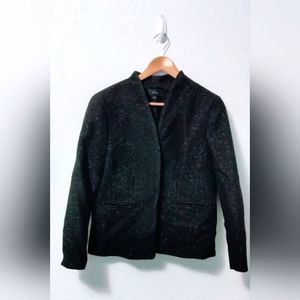 Women's Coat Sz 14 J. Crew Wool Black W/ Glitter Classic Dress